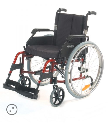 Lahek rdeč ročni invalidski voziček